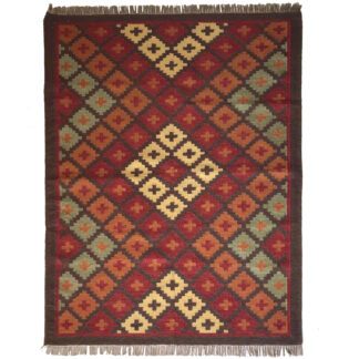 Red Chevron Motif Rug 4x6’